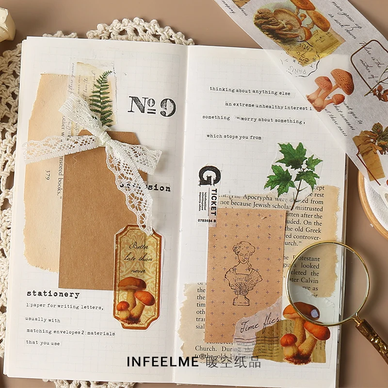 Vintage Wide Washi Tape Retro Masking Journal Supplies Kawaii Adhesive Planner Decorative Cute | Канцтовары для офиса и дома