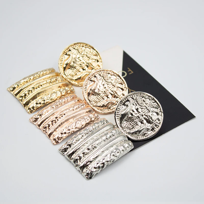 Серьги золотые Цвет большие серьги висюльки для женщин с модным геометрическим