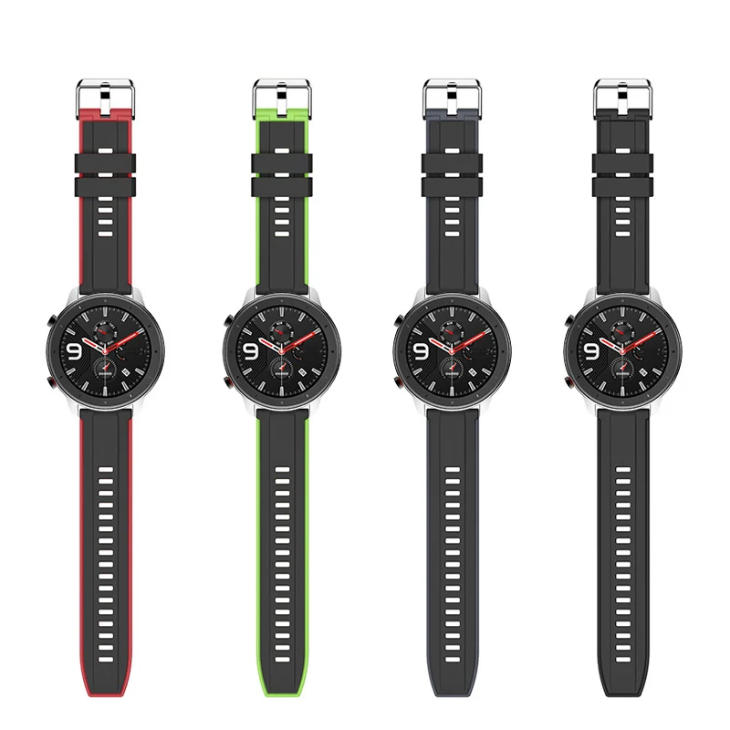 22MM Double Color Strap For Ticwatch GTX Smart Watch Band Silicone Sport Wrist Bracelets Pro 2020/2019/E2/S2 Correa | Электроника