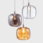 Роскошные хрустальные подвесные светильники в скандинавском стиле, Прозрачное освещение для кровати спальни, гостиной, столовой, освещение серого цвета