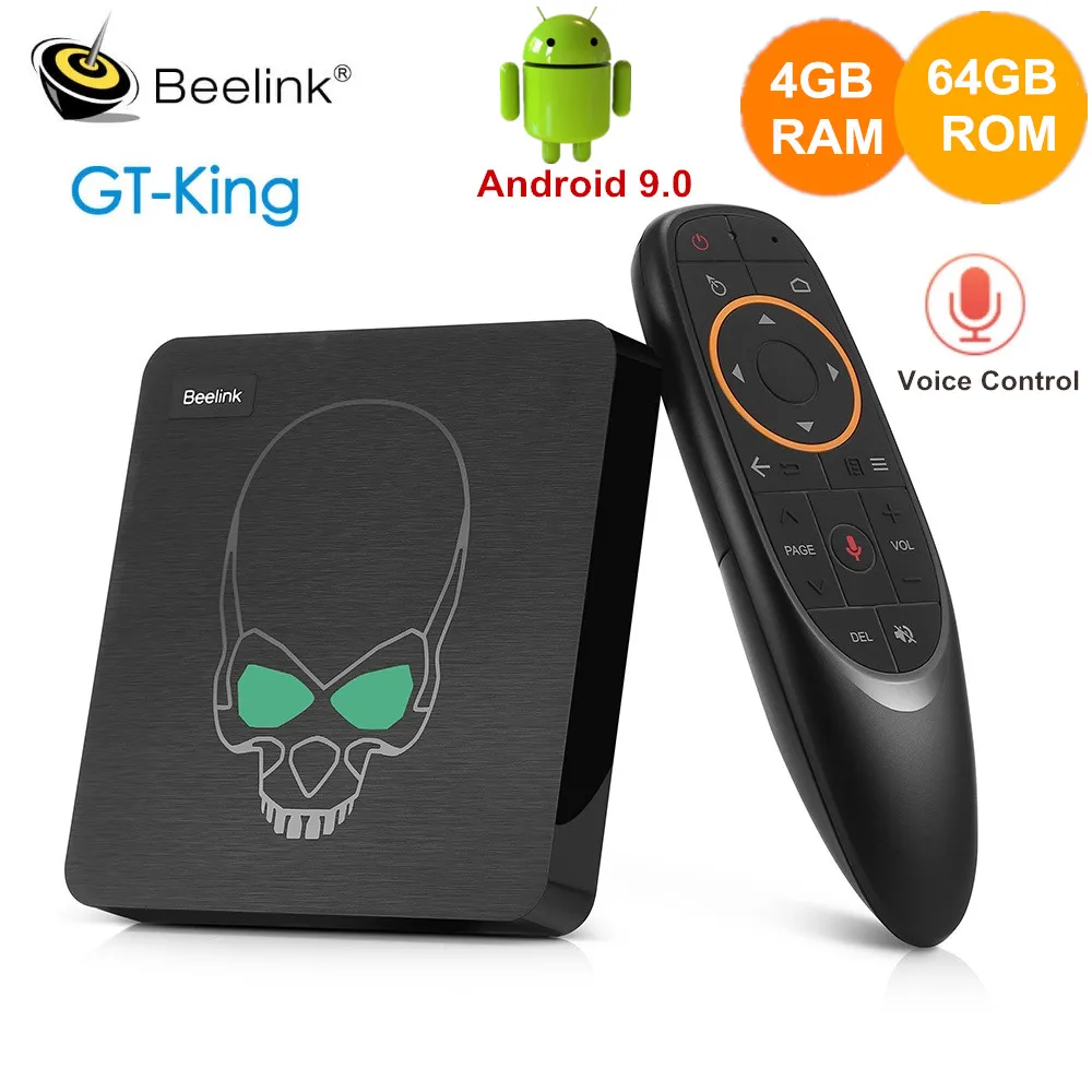 Beelink GT King TV Box Android 9 0 Amlogic S922X 4 Гб DDR4 64 ROM голосовое дистанционное управление 2 4G + 5 8G