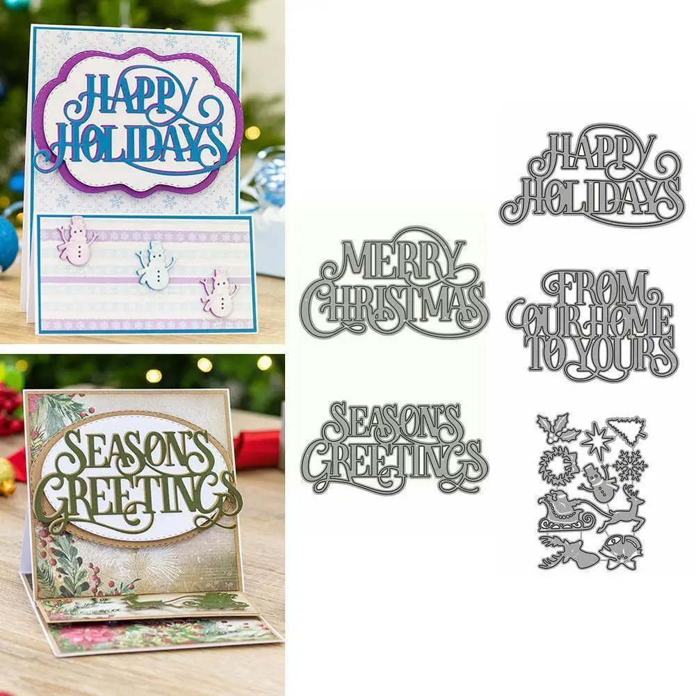 

2022 Diy Merry Christmas Snowman Warm Wishes Metal Dies Stencil Album Cutting Embossing Stamp Photo Tools For Scrapbooking O5g0