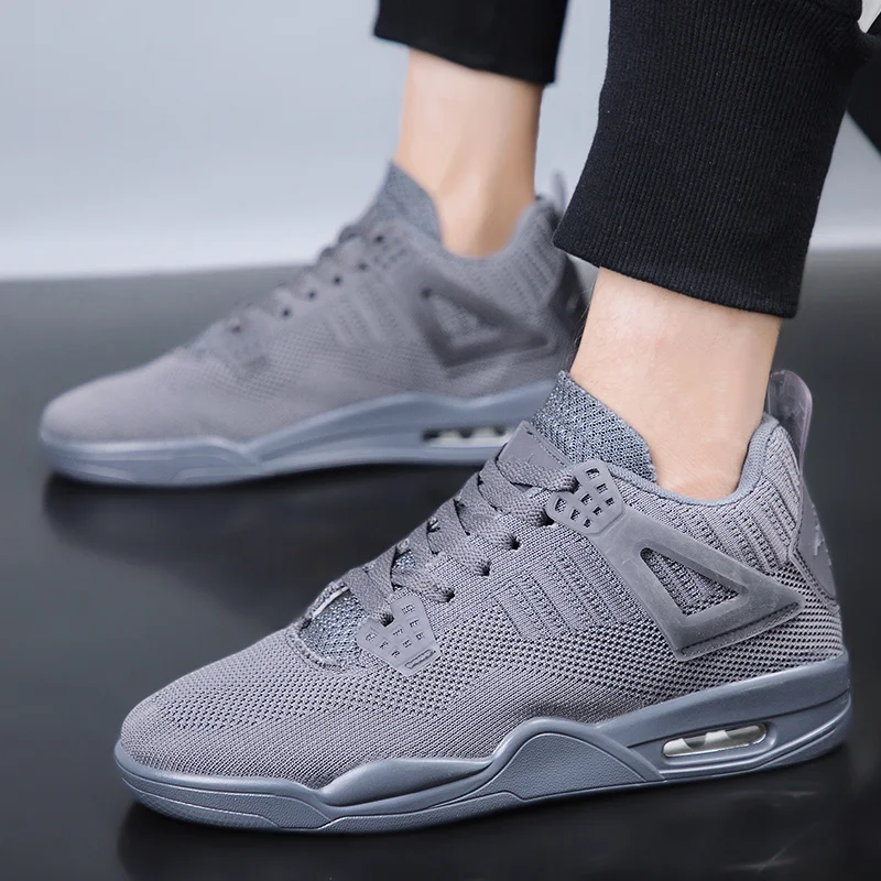 Черные мужские баскетбольные кроссовки уличные спортивная обувь