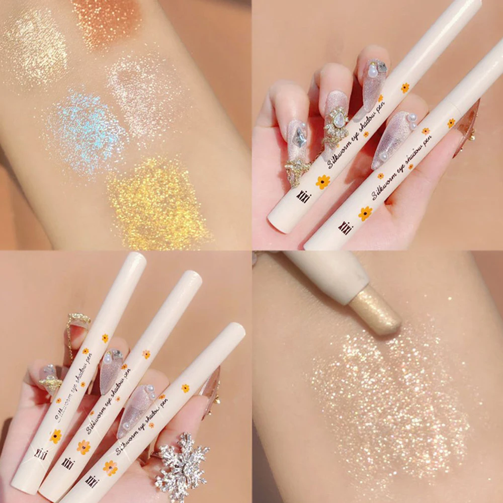 

Bright Color Waterproof Eyeliner Silkworm Pen Super Fine Soft Pigment Eyeshadow Stick Professional Lasting Eyes Makeup