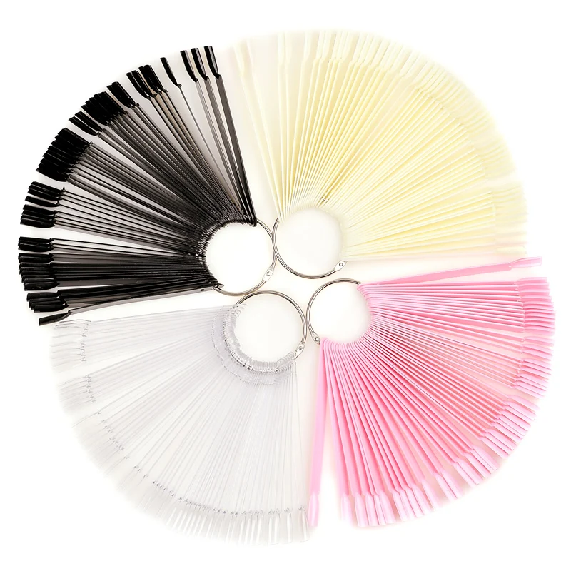 

50/ Color card fan round head nail glue color plate display color test Nail Art Tips For Gel Polish Practice Tools Manicure