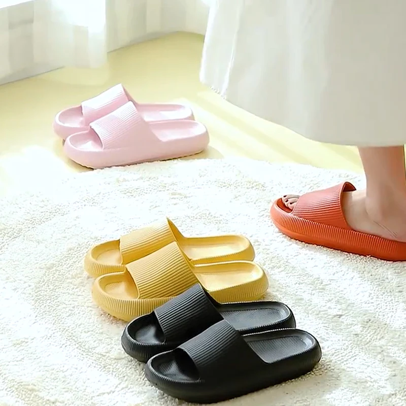 

2021Bathroom Anti-slip Slippers Women Thick Platform Sandals Ladies Summer Beach Eva Soft Sole Slide Sandals Leisure Indoor Home