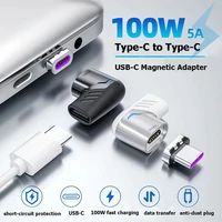 100w usb c magnetic adapter type c male to type c magnet converter for xiaomi mi 9 redmi note 10 fast charging cable connector