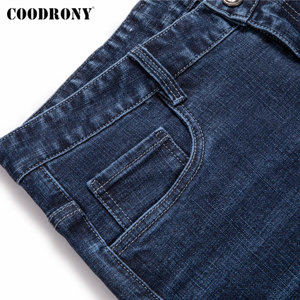 COODRONY Brand Autumn Winter New Arrival Denim Jeans Men Clothing High Quality Soft Cotton Trousers Business Casual Pants C9041