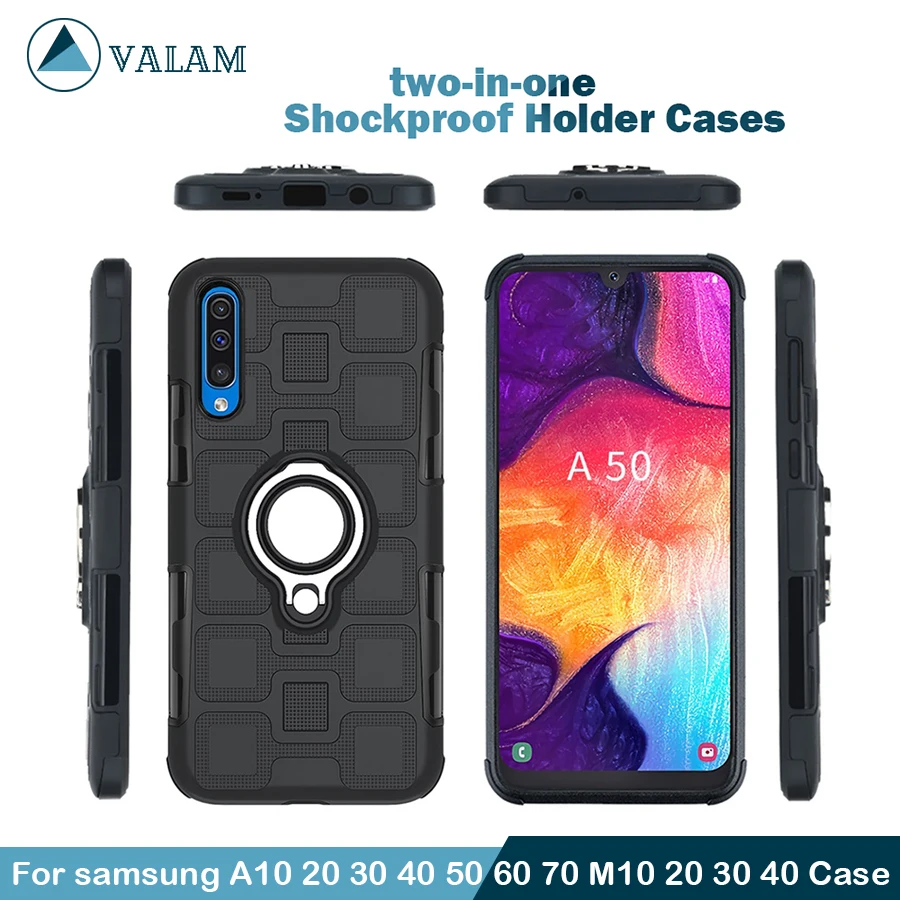 Противоударный держатель чехол с крышкой для samsung galaxy A10 20 30 40 50 60 70 M10 20 30 магнитное кольцо чехол для samsung A70 40 чехол