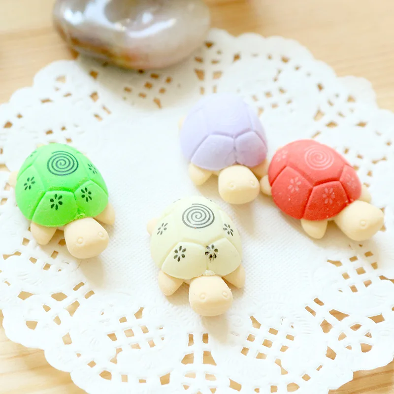 

12 PCs Creative Little Turtle Cartoon Eraser Student Eraser Stationery School Supplies Wholesale