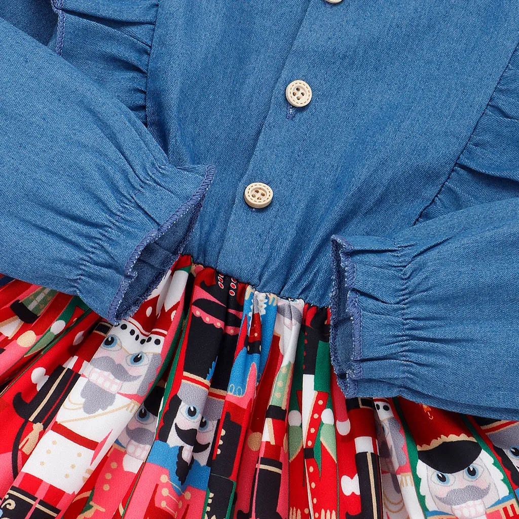 2019 г. детские платья для маленьких девочек джинсовое платье с цветочным принтом и