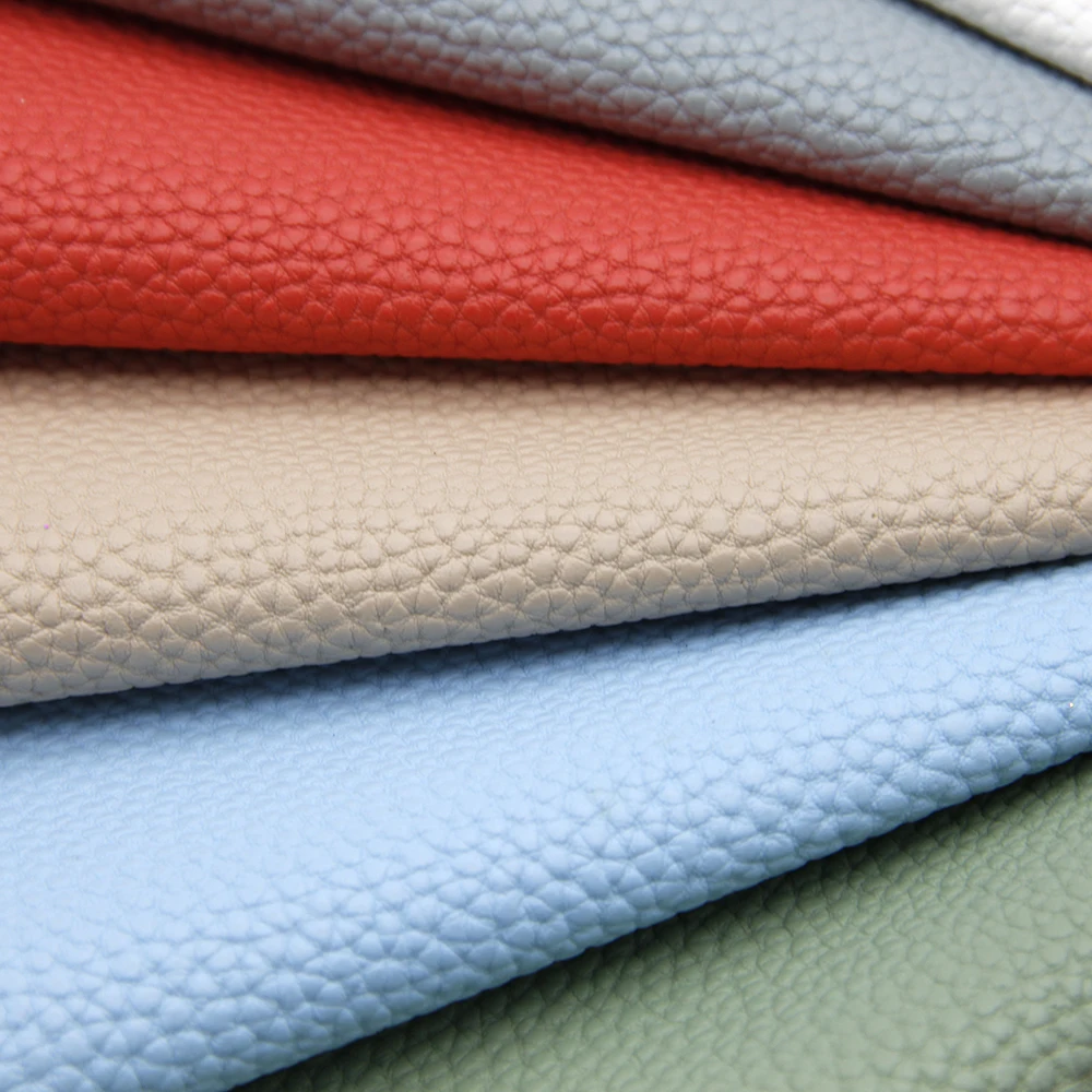 Однотонная текстура Lychee Bump ткань из искусственной кожи для самостоятельного