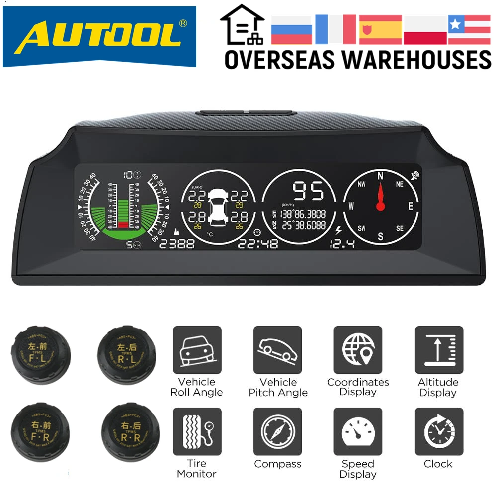 Автомобильный Инклинометр AUTOOL X91 прибор 3 в 1 для измерения скорости и наклона