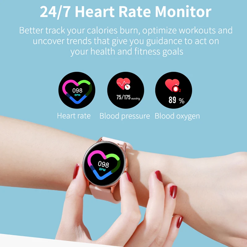 Для женщин IP68 водонепроницаемый смарт часы Bluetooth Smartwatch для Apple IPhone xiaomi LG монитор
