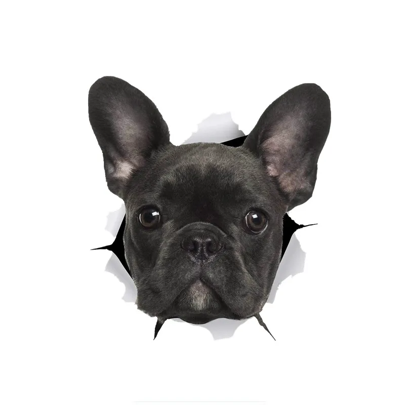 

3D Black French Bulldog Sticker Dog Car Sticker Decal for Wall Car Toilet Room Luggage Skateboard Laptop15*15CM