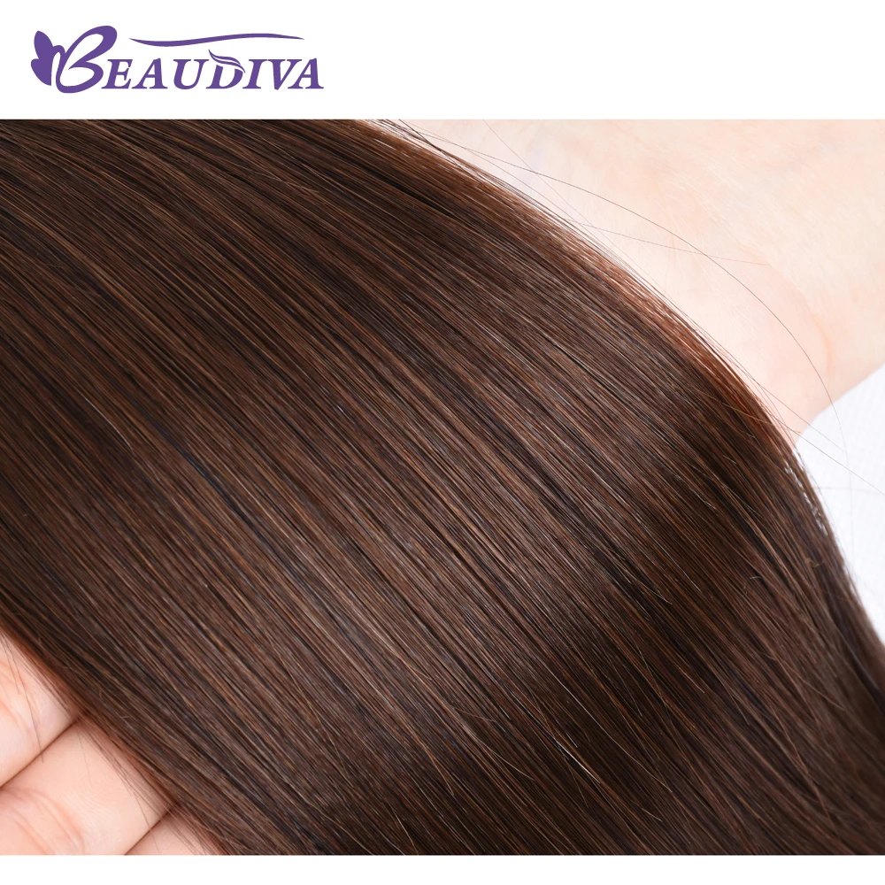 BEAUDIVA волосы#4 коричневые прямые бразильские вплетаемые пряди 3 шт Remy человеческие волосы для наращивания 95 г