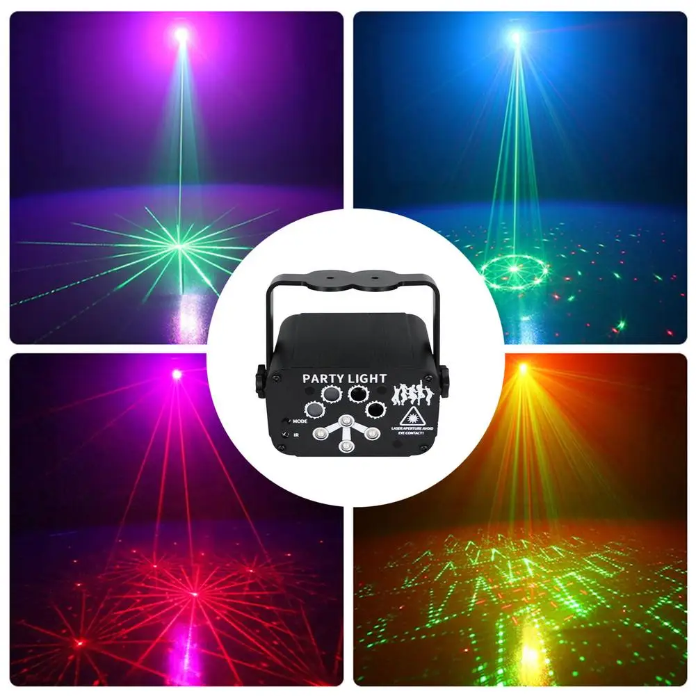 8 отверстие Мини Инфракрасный сценический светильник s RGB Рождественский