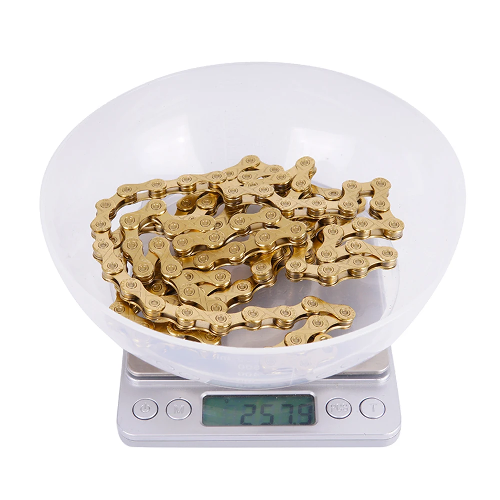 

11 Speed Bike Chain Titanium Nitride Coating Gold Chains With Missing Link For Part K7 Bicycle Parts