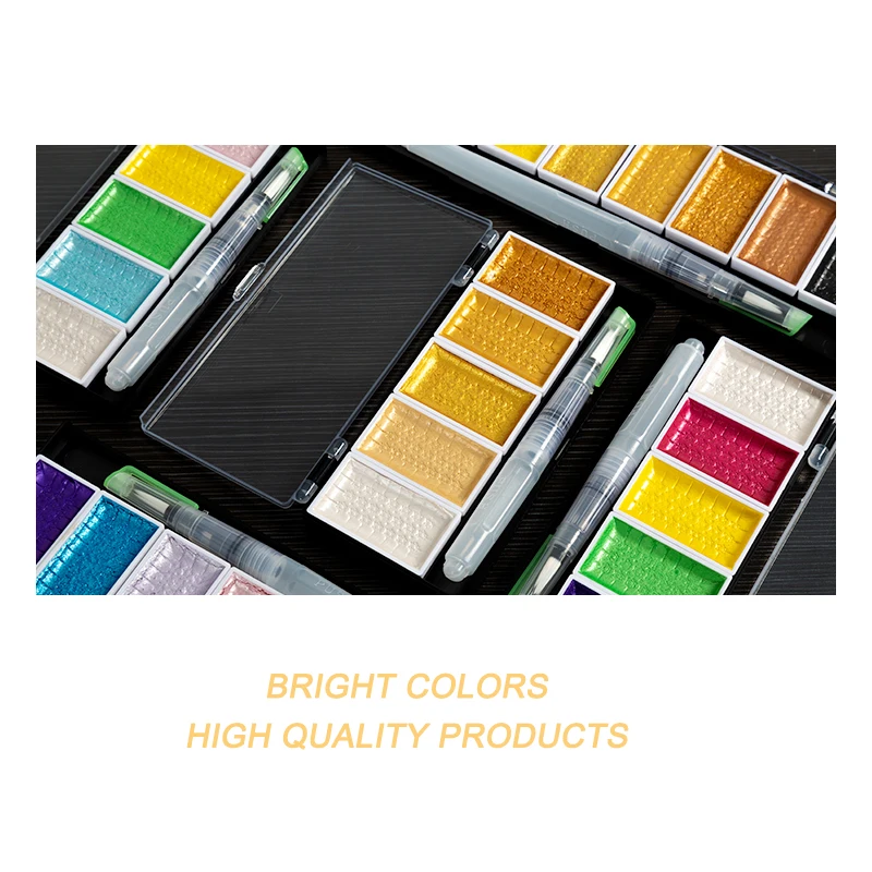 Цвета: металлик золото водная Цветная кисть ручка пигментная краска набор