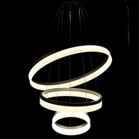 modern acrylic led chandelier lamp 3 rings hanging lights for indoor home deco with led source industrial home lustres lamp