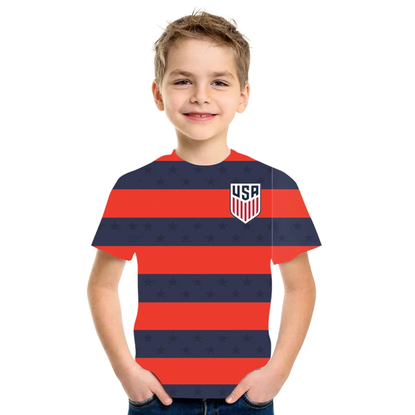 

Summer short-sleeved 3D printing high-grade milk silk fabric boy and girl compassionate casual and comfortable size 4T-16T