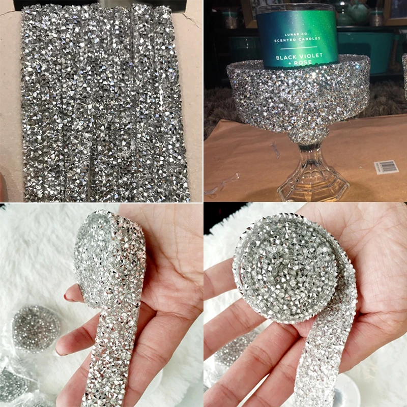 1 ярд Вышивание отделкой орнамент из кристаллов Стразы горячей фиксации стразы