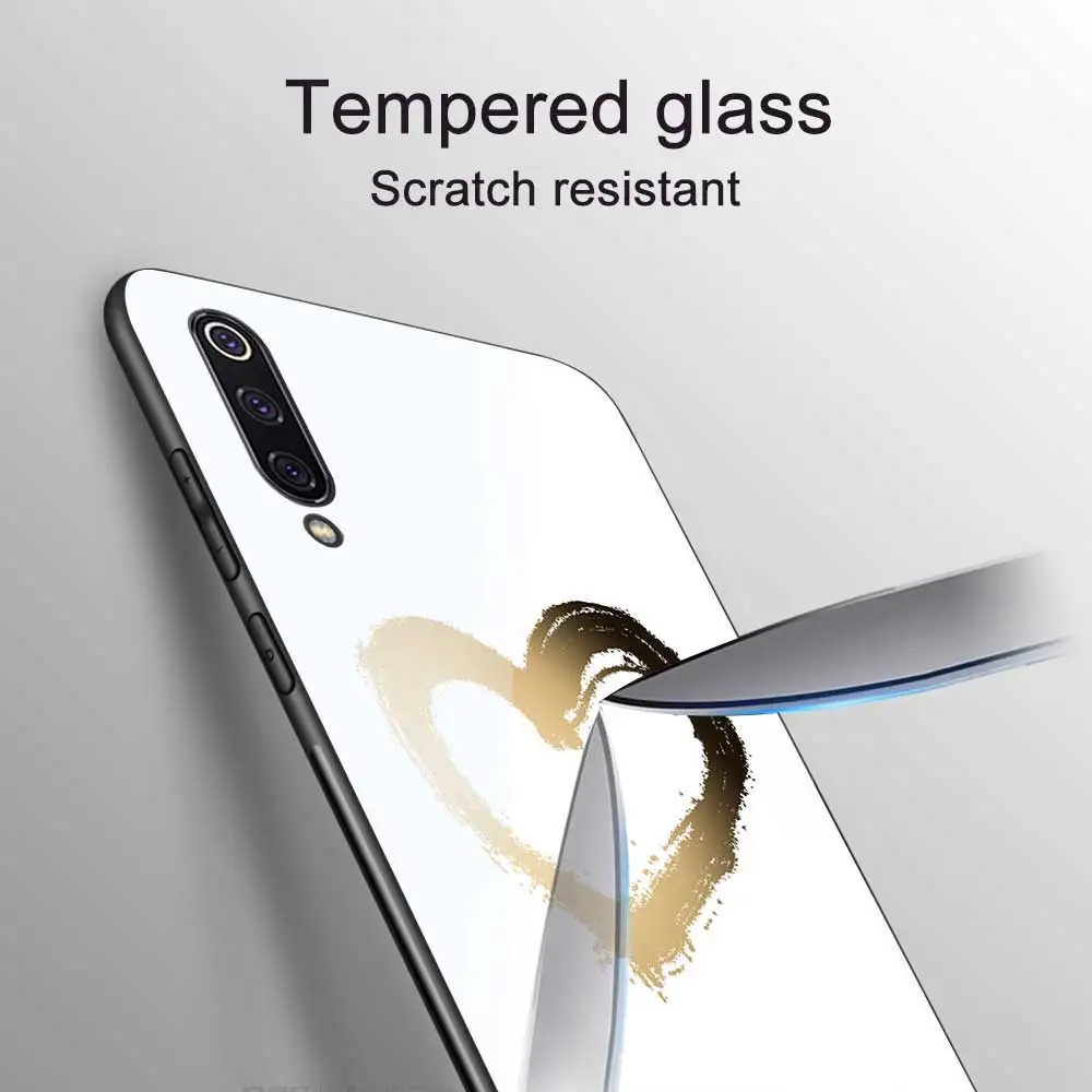 Love Heart Smile Case For Xiaomi Redmi Note 10 8 9 7 Pro 8T K30 Mi Note 10 9 T 8 Pro SE A3 Lite Poco X3 F1 Tempered Glass Fundas