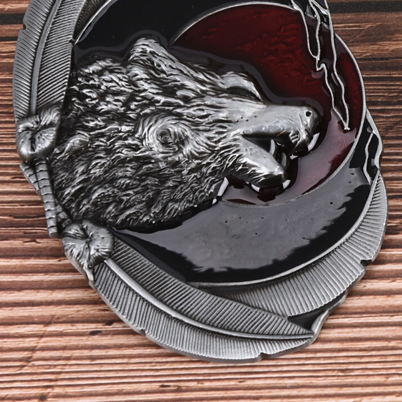 1 шт. пряжка для ремня с изображением Луны волка мужчин из цинкового сплава Волчья