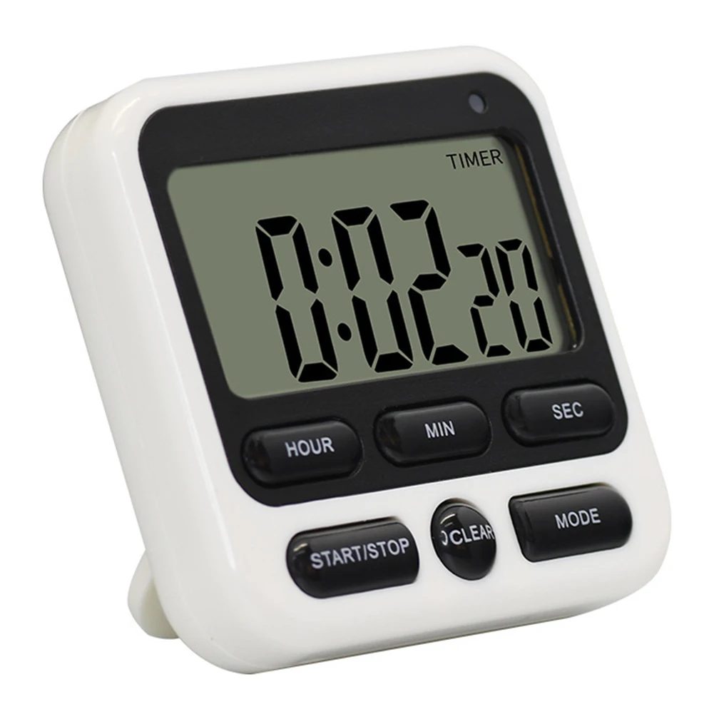 

LCD Digital Screen Kitchen Timer Large Display Digital Timer Square Cooking Count Up Countdown Alarm Clock Sleep Stopwatch Clock