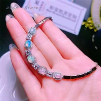 new natural opal bracelet 925 silver inlaid natural opal womens bracelet high end luxury atmosphere
