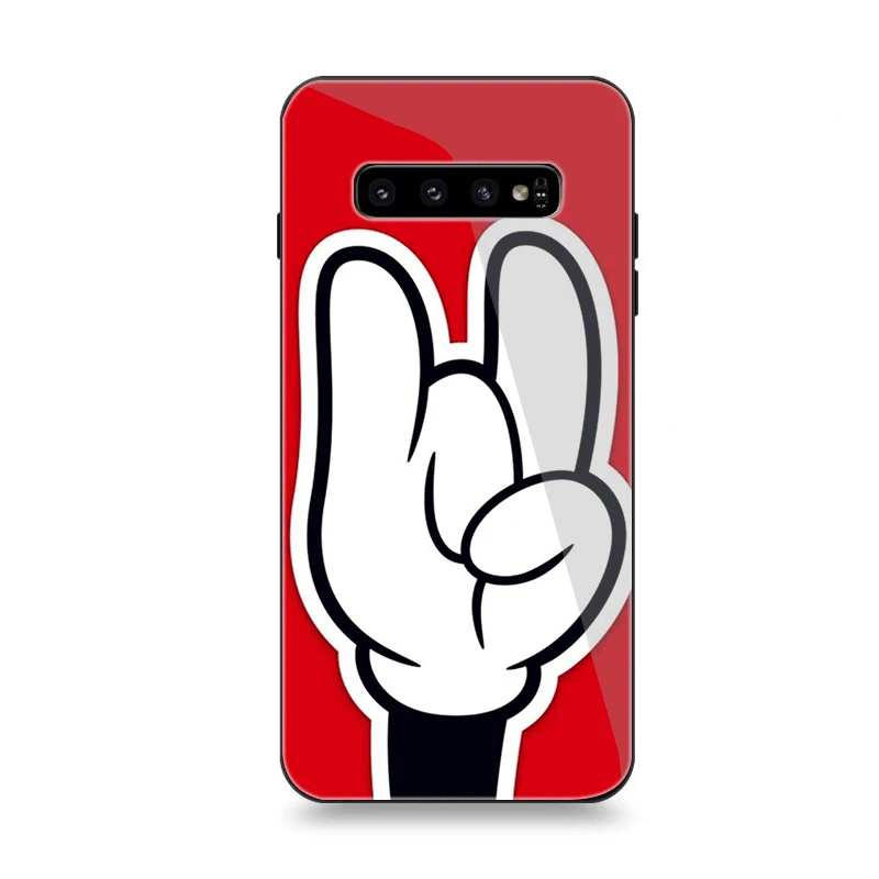 Чехол для телефона Стекло samsung A10 A20 A30 A40 A50 A60 A70 S7 край S8 S9 S10 плюс с Микки Маусом
