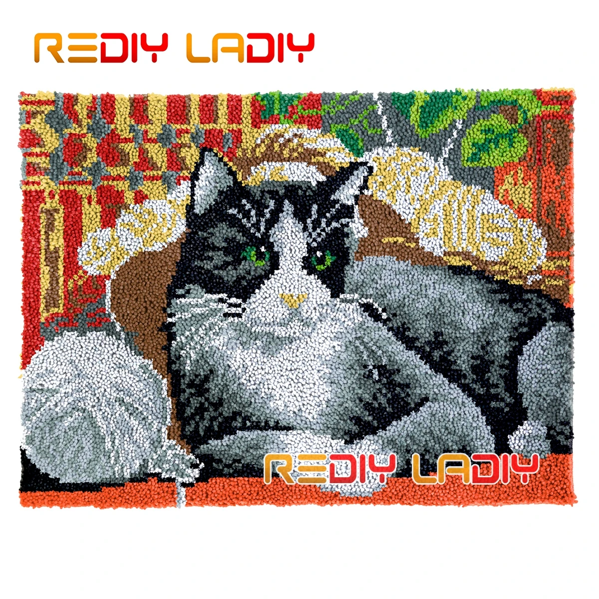 

Набор ковер с застежкой-крючком, серый котенок, плюшевый настенный гобелен, самодельный ковер, ковер, толстая пряжа, декоративная подушка, в...