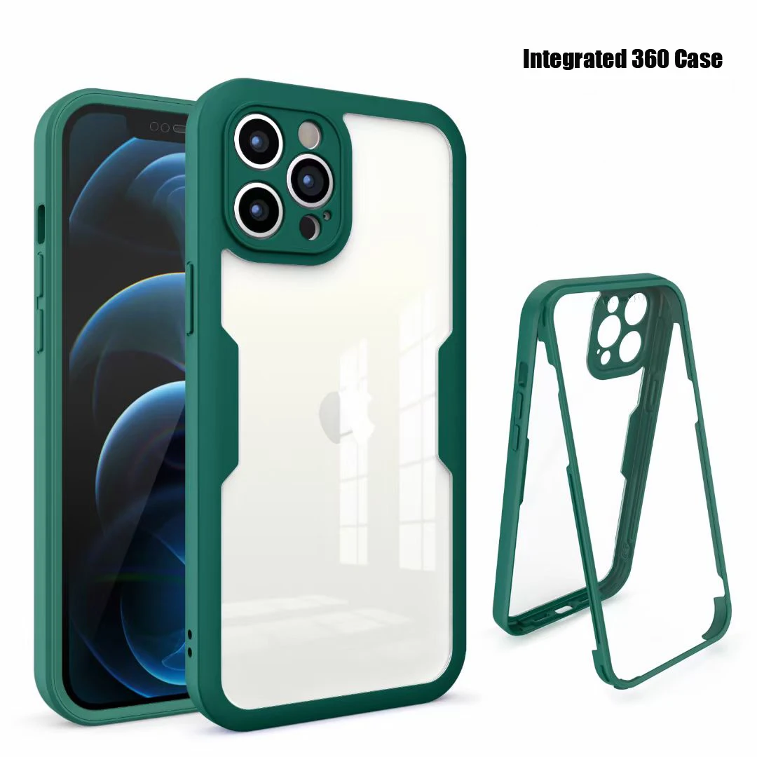 

360 Full Cover Phone Case For iPhone 12 11 10 7 8 Plus PC TPU Protective Cover For iPhone 13 Pro X XR XS Max Case With Soft Film
