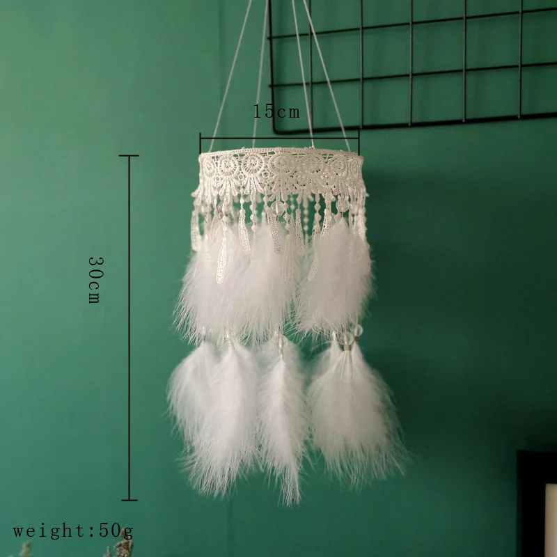 Круглый Ловец снов кулон с колокольчиком ветра перо мини абажур для настольной