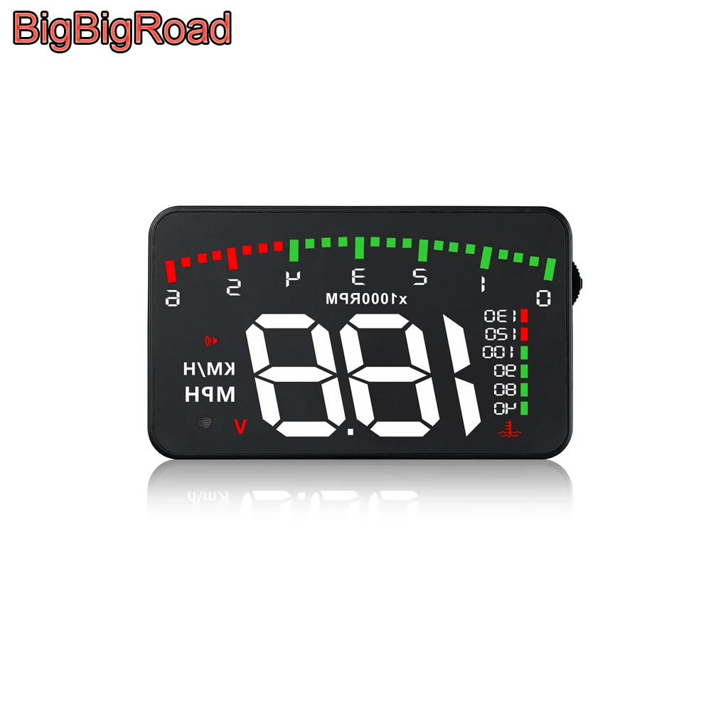 

BigBigRoad Car Hud Display For Volkswagen Golf 4 6 7 Tiguan Caddy Touran L Tharu Teramont X Windshield Projector Overspeed Alarm