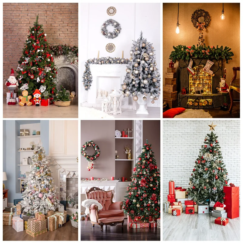

Christmas Theme Photography Background Indoor Christmas Tree Baby Portrait Backdrops For Photo Studio Props 21904 TSP-01