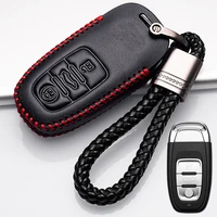 key cover car remote smart fob car key case shell for audi a1 a3 a4 a5 a6 a7 a8 quattro q3 q5 q7 top layer leather