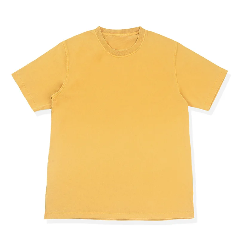 

Summer T-shirt Men All Cotton Pure Color Top Tees Short Sleeve O-neck Washed Vintage Men's Clothing Casual Plus Size Male Tops