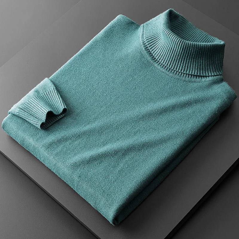 

Man New Autumn Turtleneck Long Sleeve Sweater Men Casual Fashion Sweater Male Solid Slim Fit Bottoming Knitted Pullover Z10