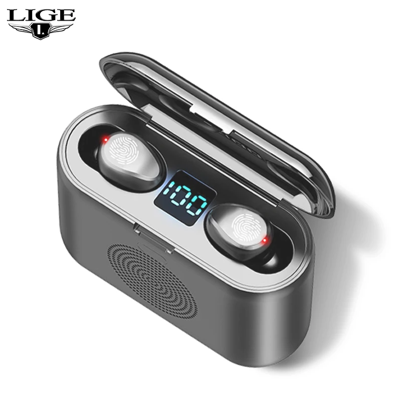 LIGE2020 новая Bluetooth гарнитура Hi Fi стерео 2000mAh Power Bank 5 0 Беспроводная HD звонки