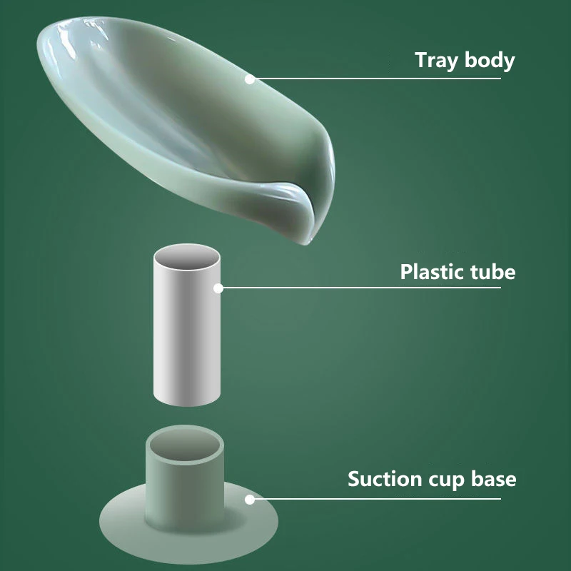 Plastic Leaf Shape Drain Soap Box Creative Holder Stand Dish Multifunction Suction Cup Storage Rack Bathroom Organizer Tool | Дом и сад