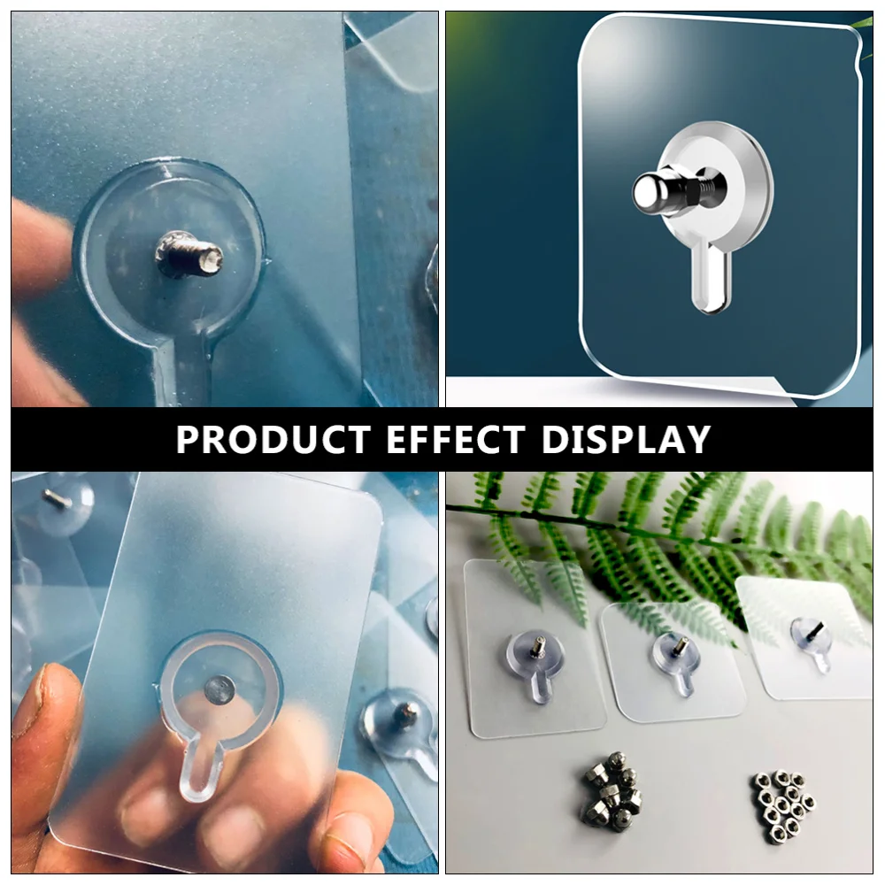 

10pcs Self Adhesive Screws Stickers Home Wall Hooks Door Hook Kitchen Hooks