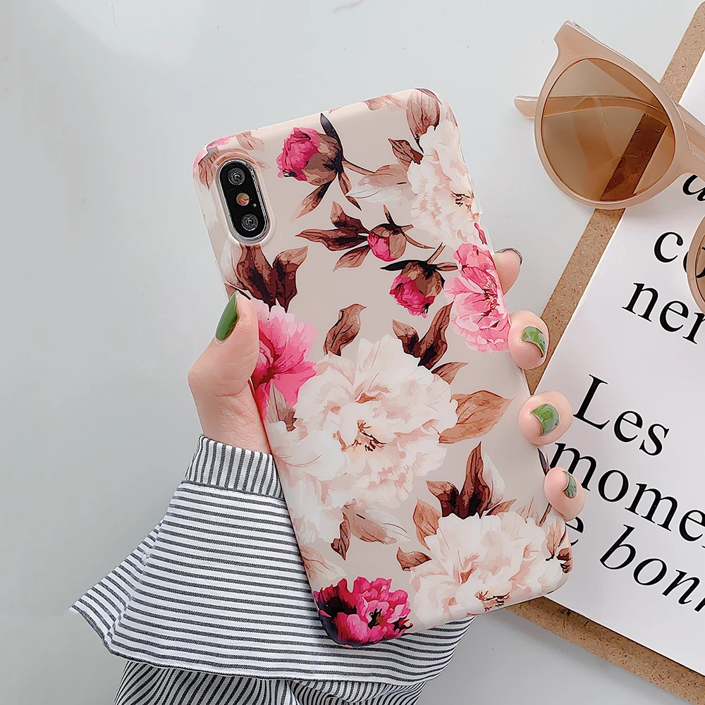 LOVECOM художественные цветы банановый лист чехол для телефона для iPhone 11 Pro Max XS Max XR 6 6S 7 8 Plus X Ретро Цветочный Мягкий чехол на заднюю панель телефона - Цвет: s