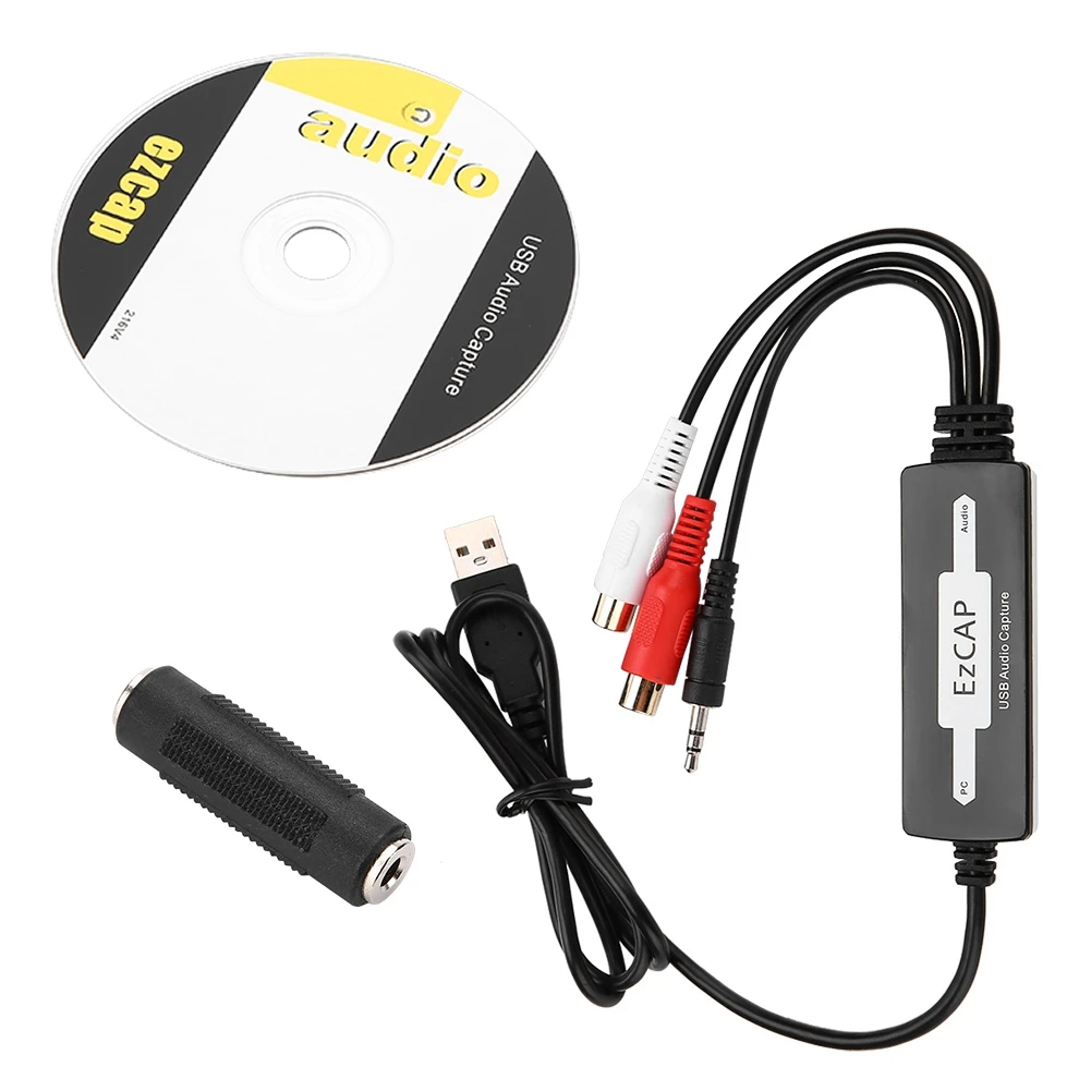 

USB Audio Capture Recorder Card Converts Turntables Cassettes to MP3/WAV
