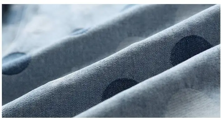 BONJEAN Mens Polka Dot Denim Jacket Mal Rock Fashion Light Blue Slim Casual Biker Jackets Coat Drop Shipping