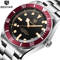new benyar black mens watches 2021 top brand mechanical watch men automatic wristwatch 100m waterproof luminous stainless steel