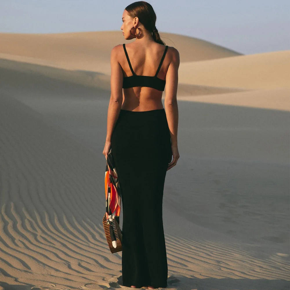 

Halter Backless Long Summer Dresses For Women Slit Boho Beach Dress 2021 Sexy Bohemian Maxi Dress Woman Party Night dress