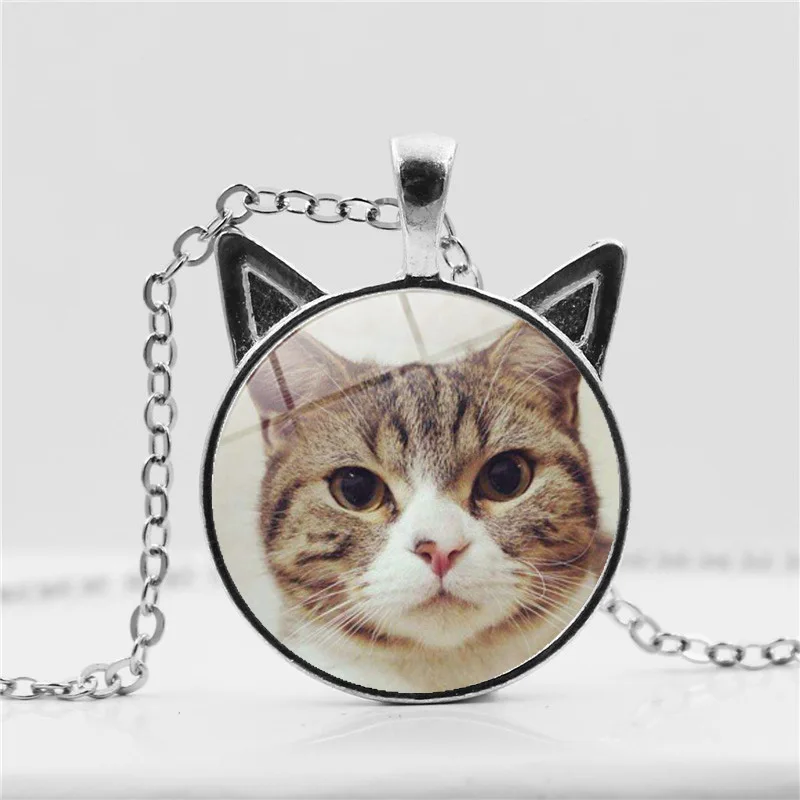 Ожерелье-подвеска с кошачьими ушками для мальчиков и девочек винтажная цепочка