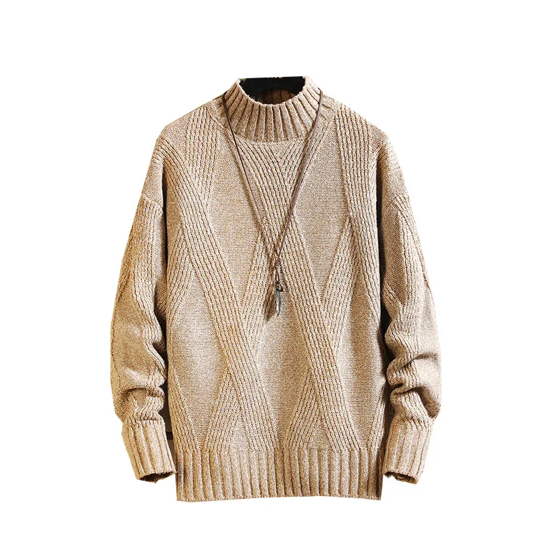 

High Quality Winter Pullovers Homme Warm Top Coat Fashion Men Long Sleeve Knitted Sweater Newest Cotton Sweaters Dropshipping