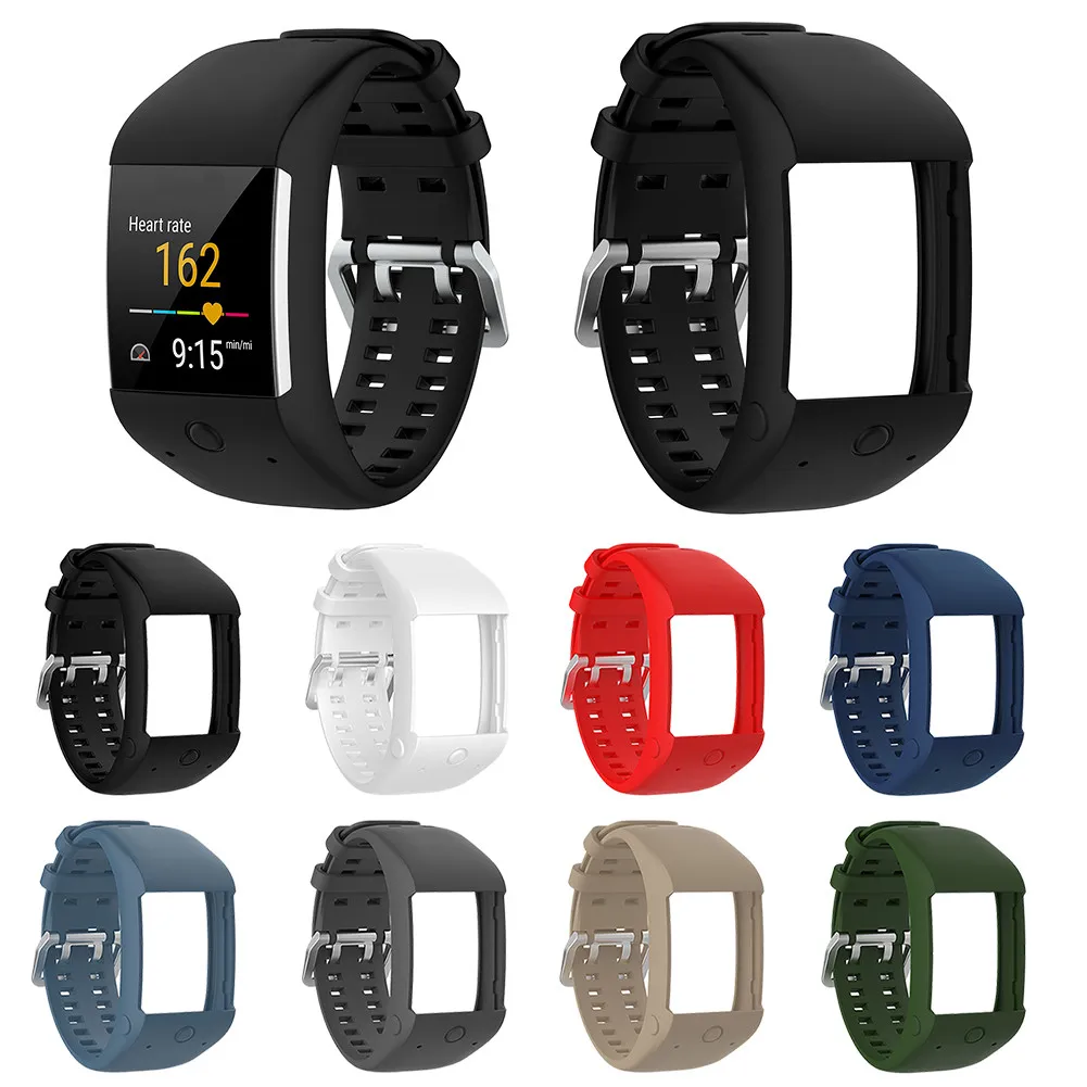 Ремешок сменный из мягкого силикона для смарт-часов Polar M600 8 цветов | Электроника
